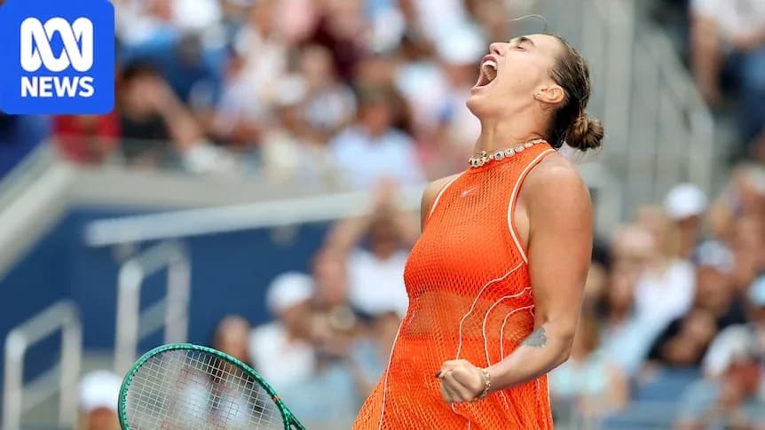 Joueuse de tennis célébrant une victoire sur le court