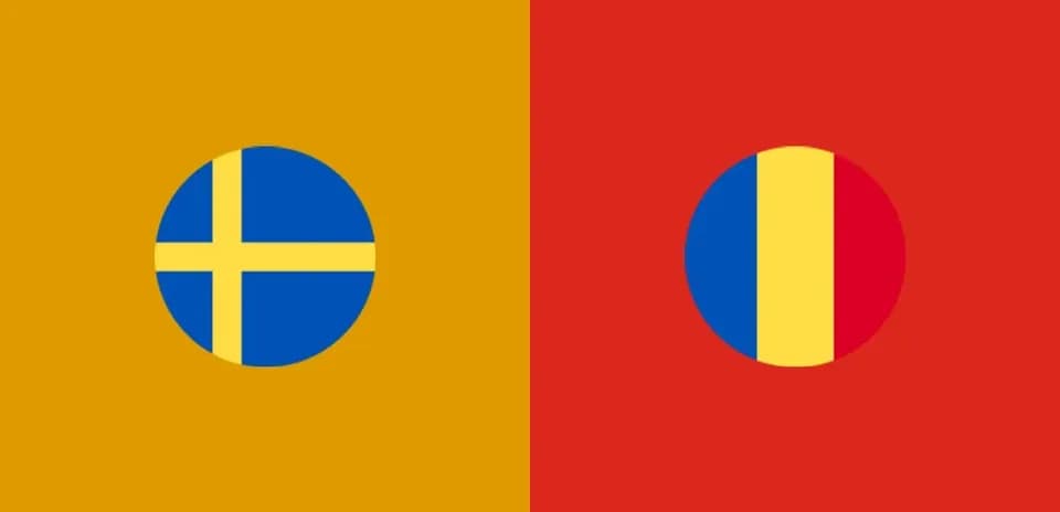 Drapeaux de la Suède et de la Roumanie côte à côte