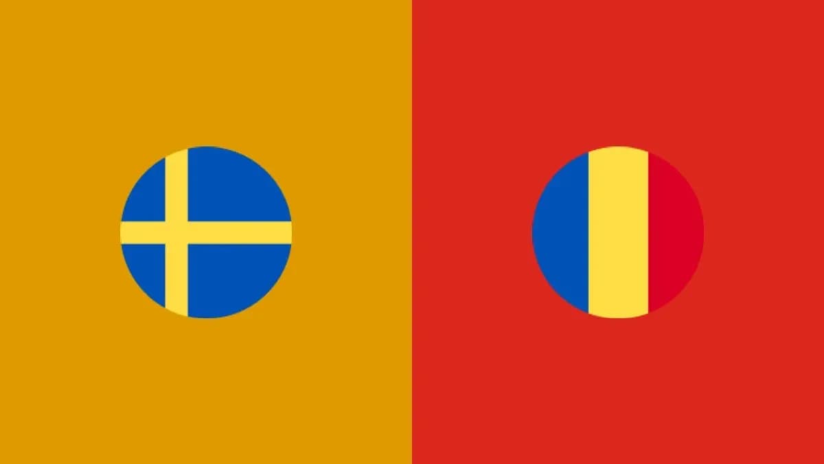 Drapeaux de la Suède et de la Roumanie côte à côte