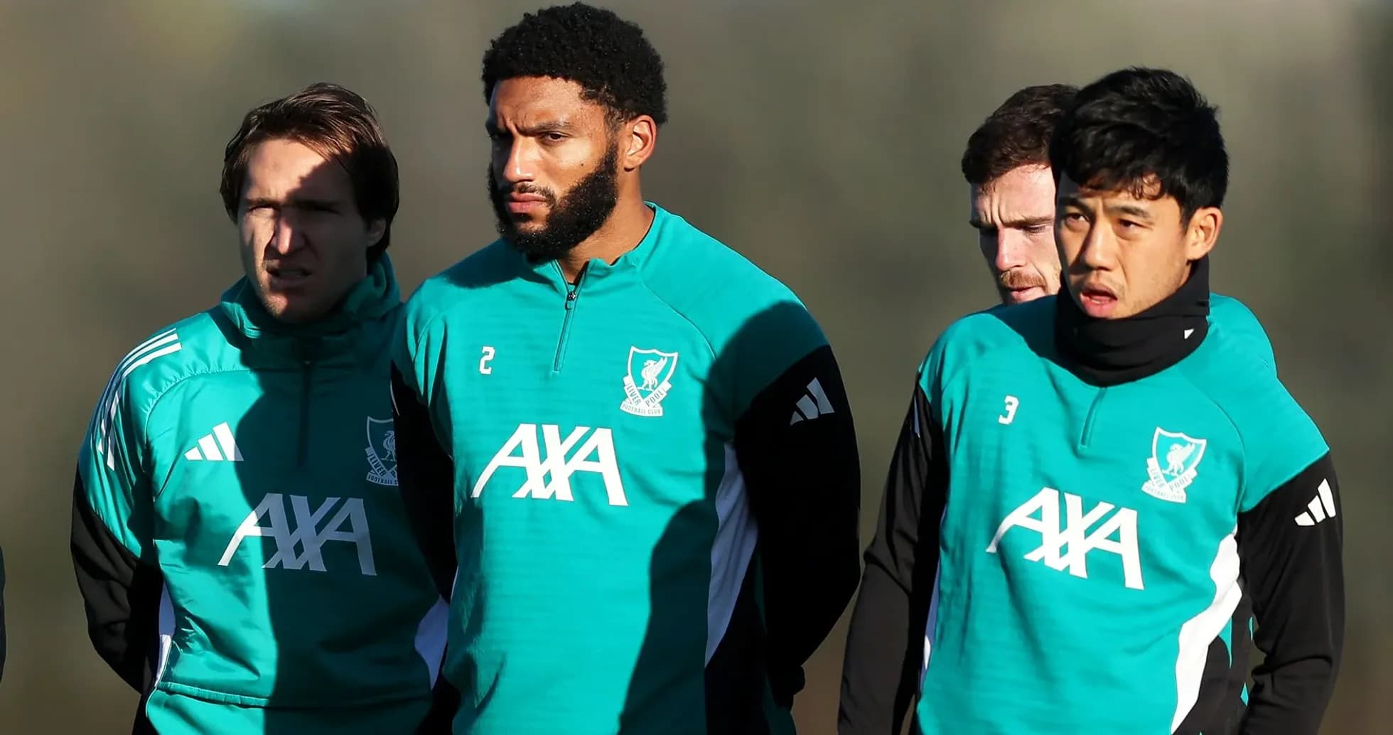 Joueurs en tenue d'entraînement au club Liverpool