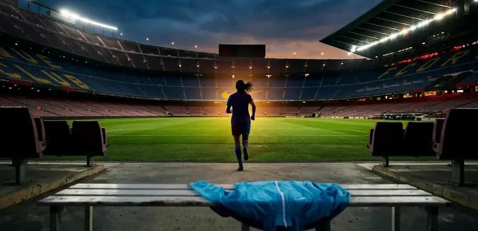 Joueuse courant sur le terrain au Camp Nou
