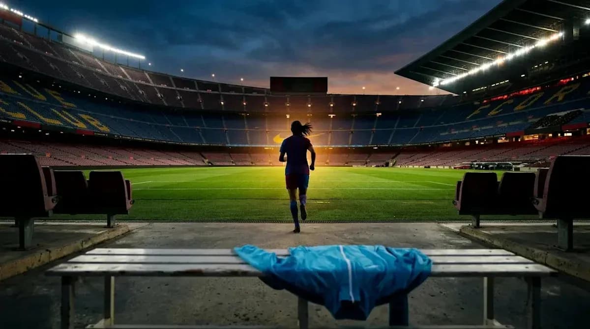 Joueuse courant sur le terrain au Camp Nou