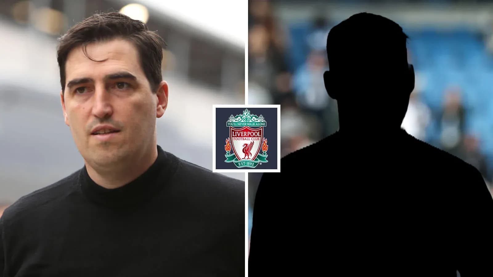 Un homme marchant avec le logo de Liverpool FC