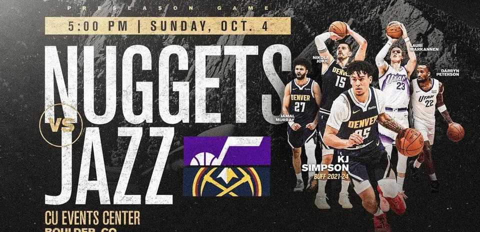 Affiche du match Nuggets contre Jazz à Boulder