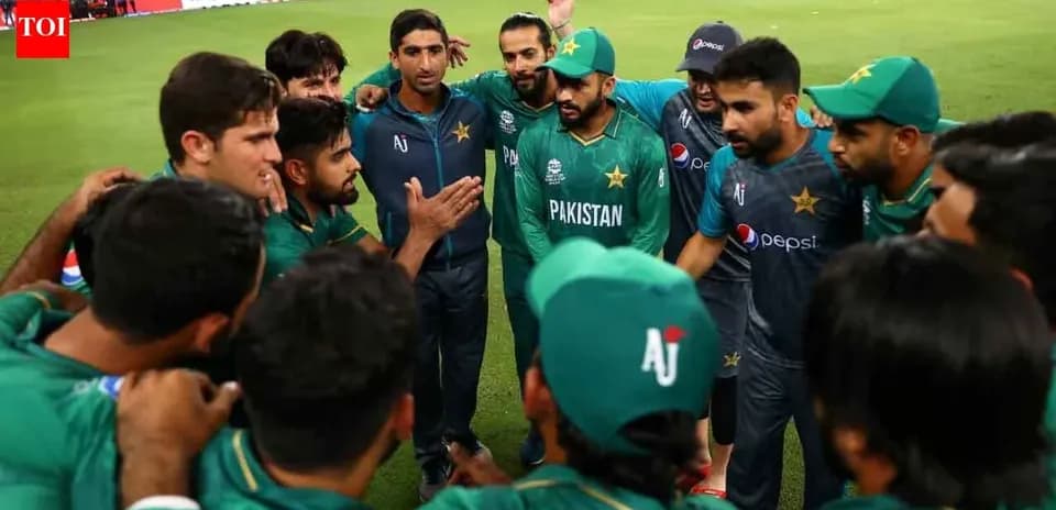 Équipe du Pakistan en réunion avant le match