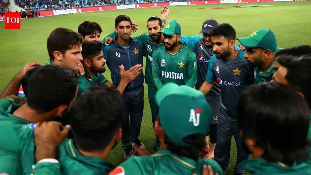 Équipe du Pakistan en réunion avant le match