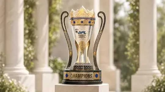 Trophée des champions sur un piédestal