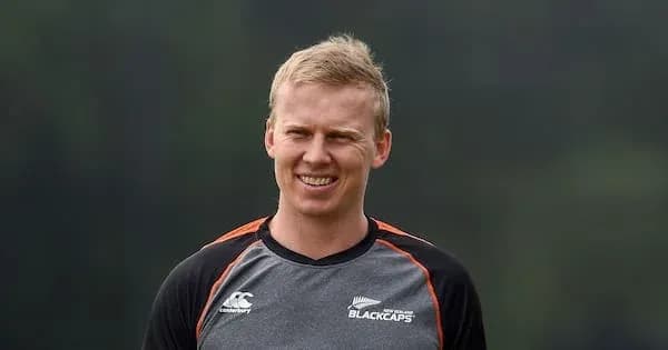 Joueur des Blackcaps souriant lors d'un entraînement