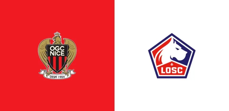 Logos d'OGC Nice et de LOSC Lille côte à côte