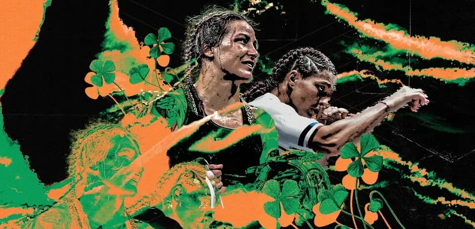 Deux athlètes de MMA avec des éléments graphiques colorés