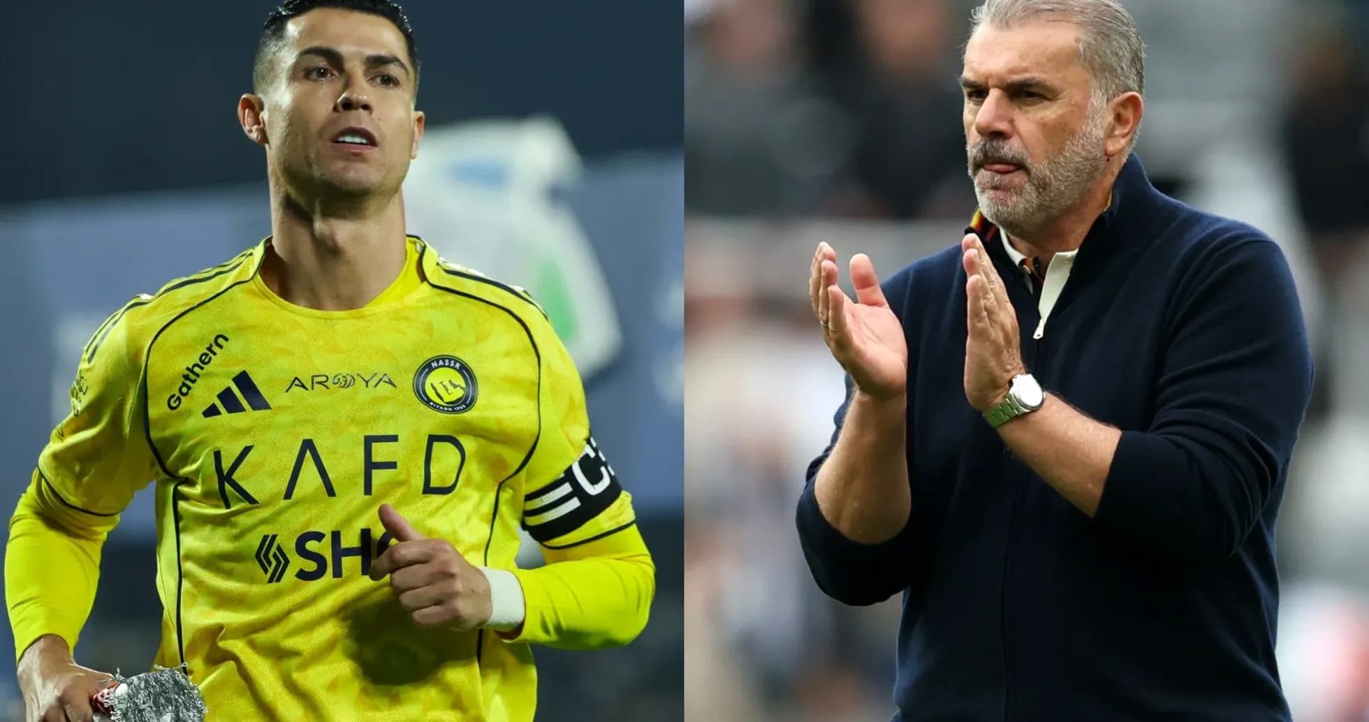 Cristiano Ronaldo et un entraîneur applaudir lors d'un match