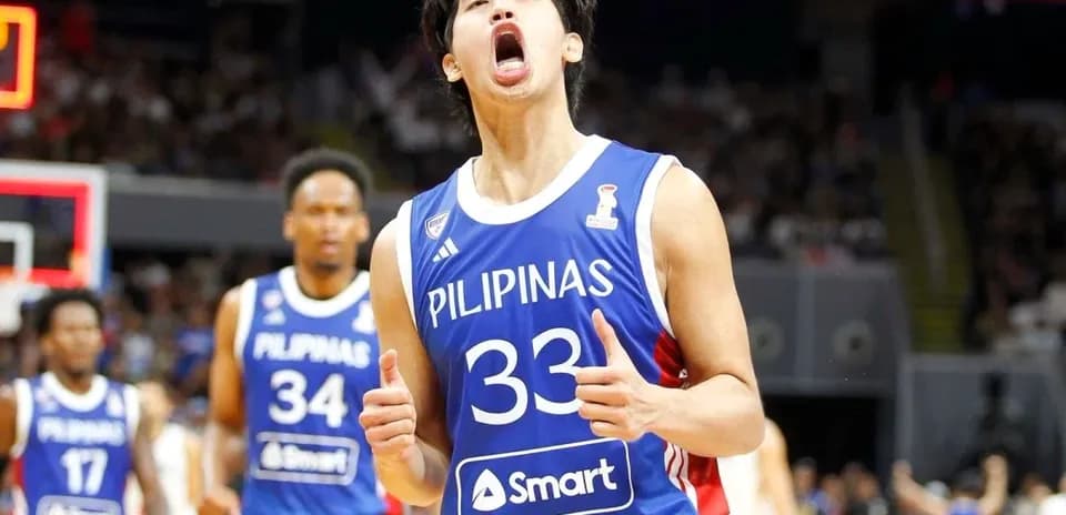 Joueur célébrant avec le maillot des Philippines