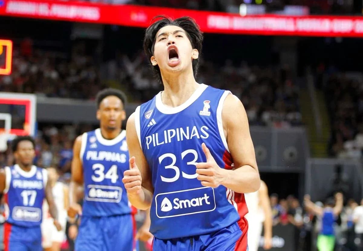 Joueur célébrant avec le maillot des Philippines