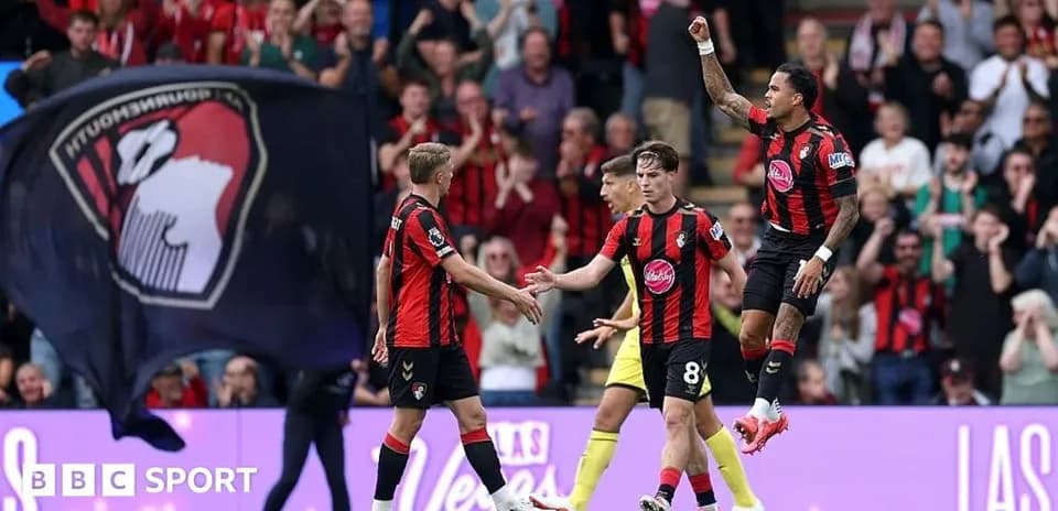 Joueurs de Bournemouth célébrant un but au stade