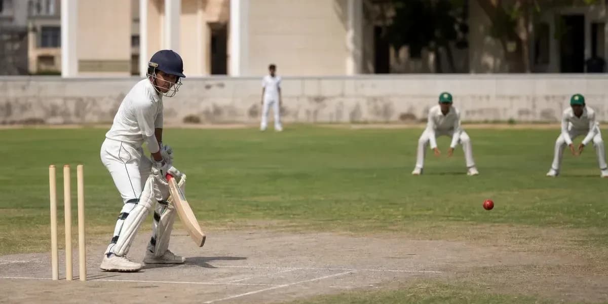 Batteur en action pendant un match de cricket