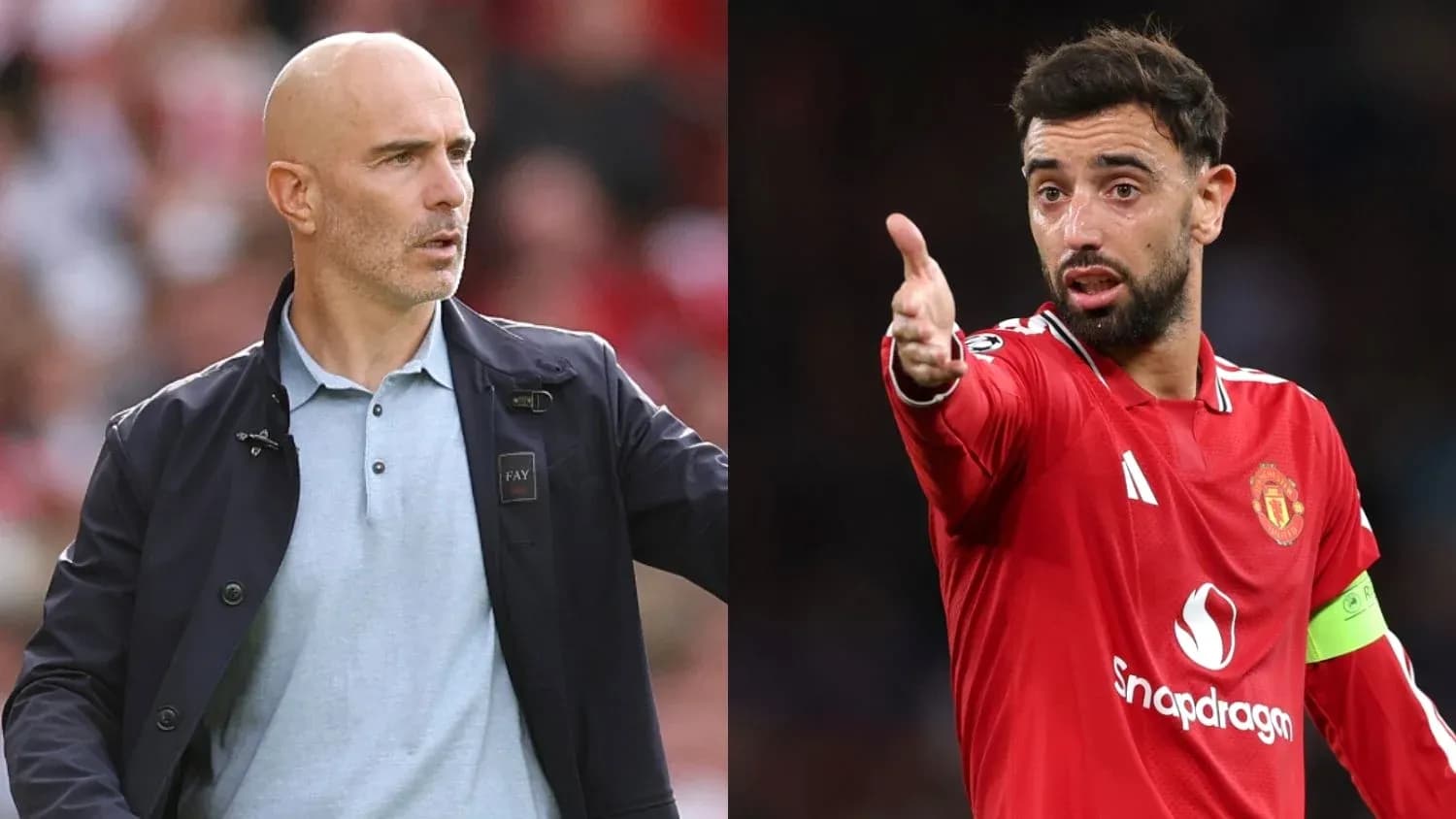 Entraîneur et joueur de Manchester United en action