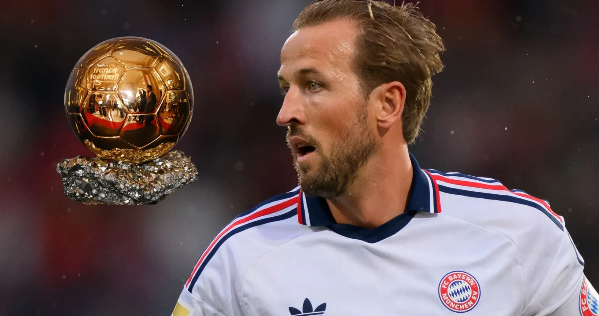 Joueur avec un ballon d'or en arrière-plan
