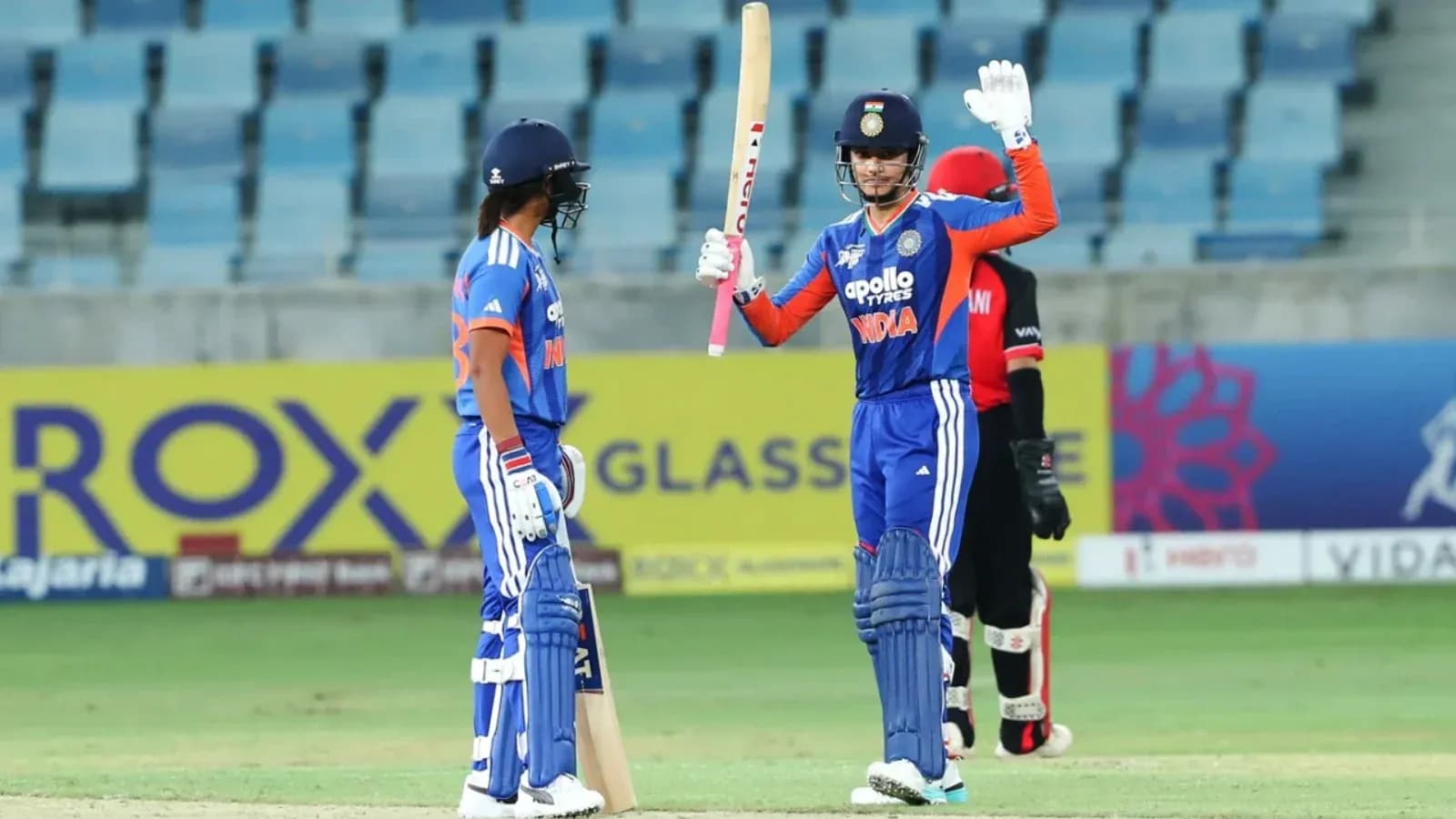 Joueurs indiens célébrant un point lors d'un match
