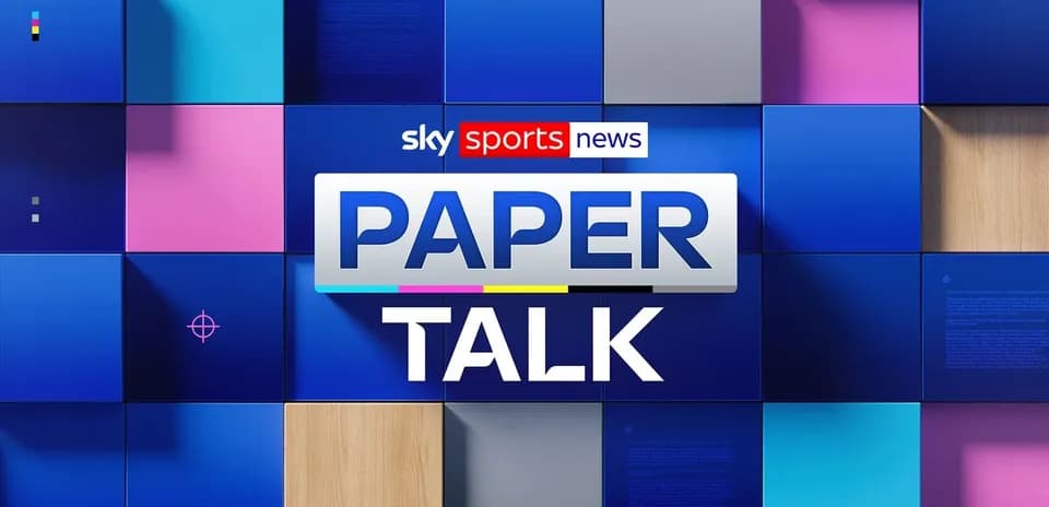 Logo de Sky Sports News pour Paper Talk sur fond coloré