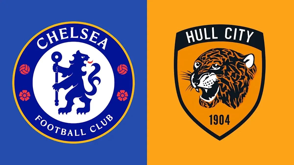 Logos de Chelsea et Hull City sur fond coloré