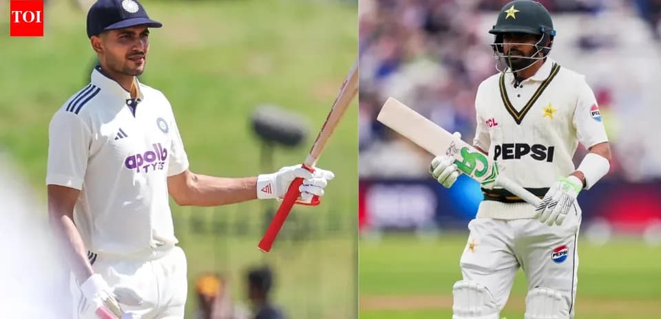 Deux joueurs de cricket se préparant à battre
