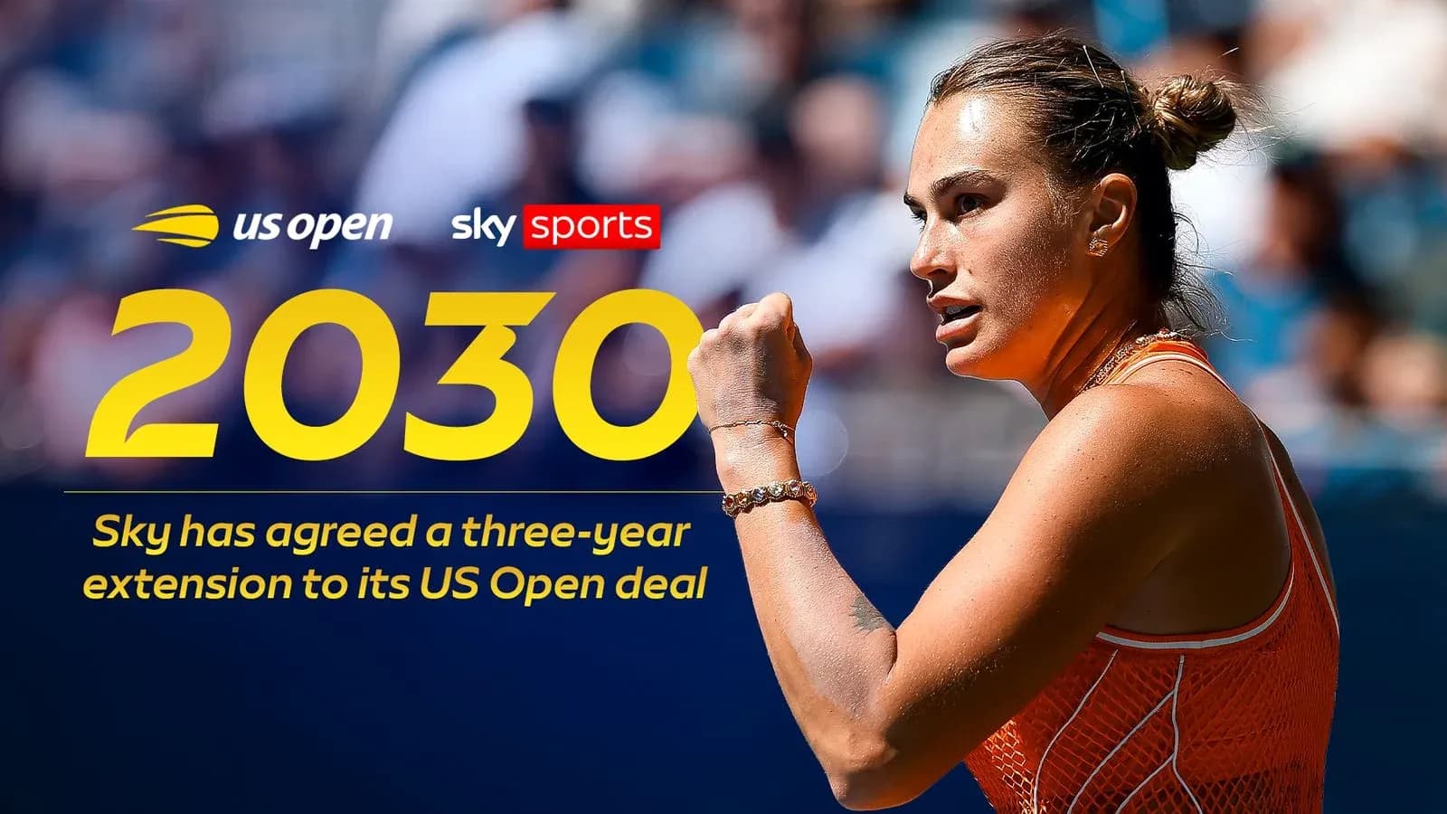 Joueuse célébrant un point au US Open
