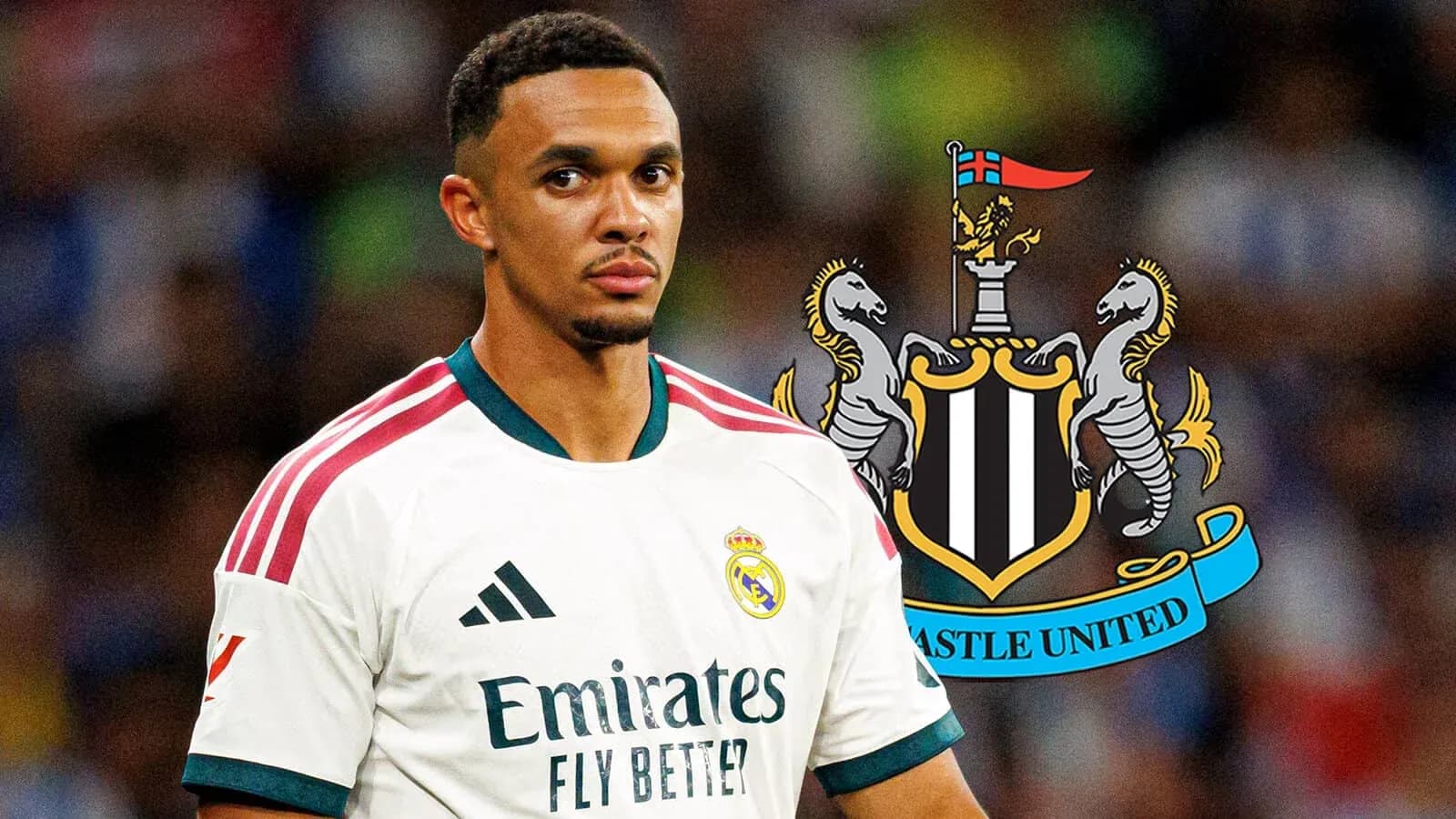 Joueur de football avec logo de Newcastle United