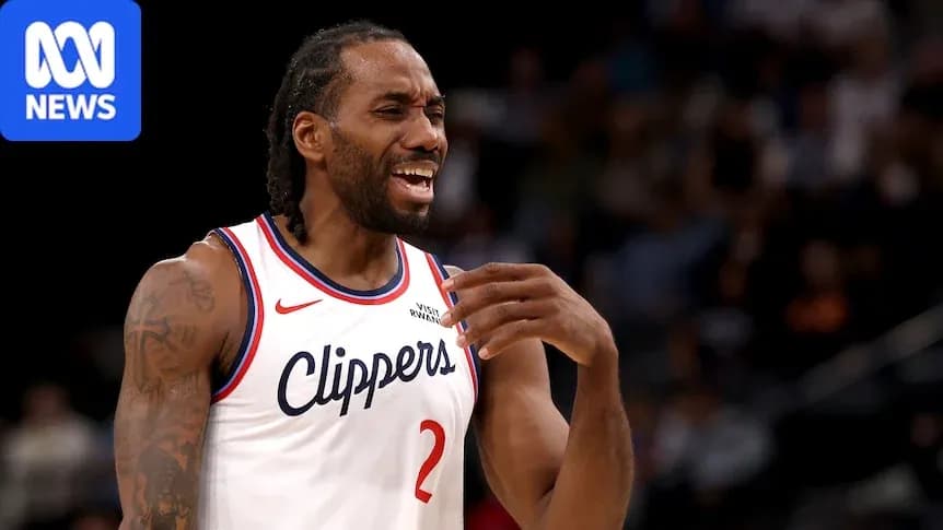 Kawhi Leonard gesturing during basketball game