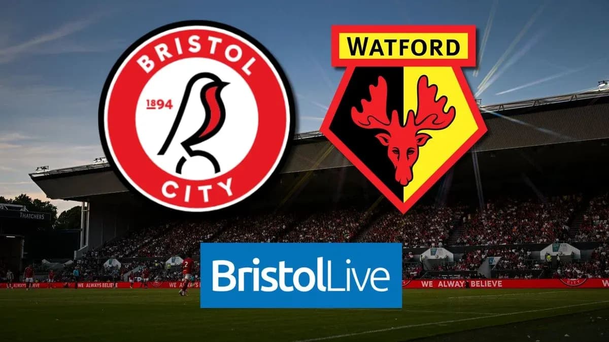 Logos de Bristol City et Watford sur fond de stade