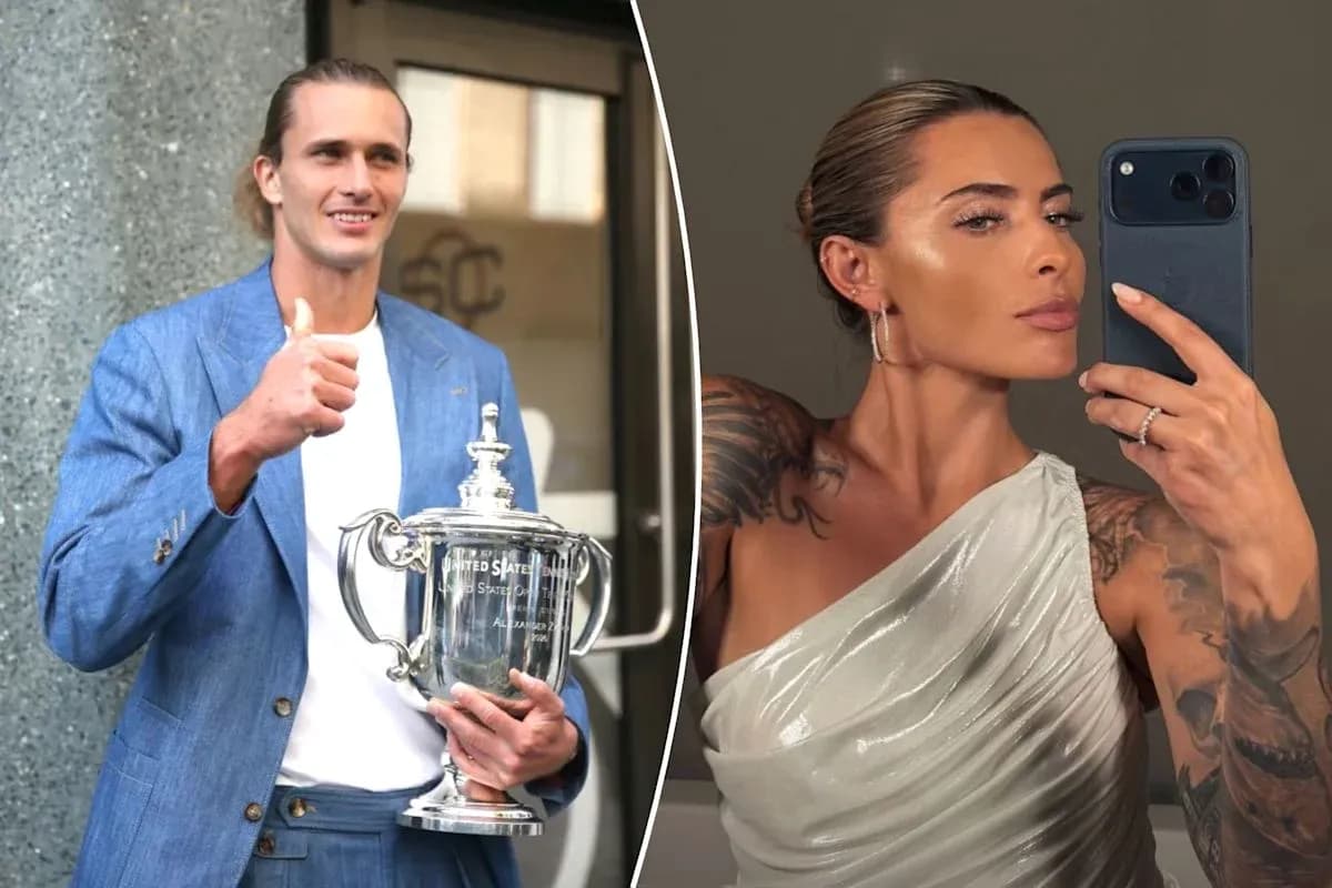 Joueur avec trophée, femme prenant un selfie