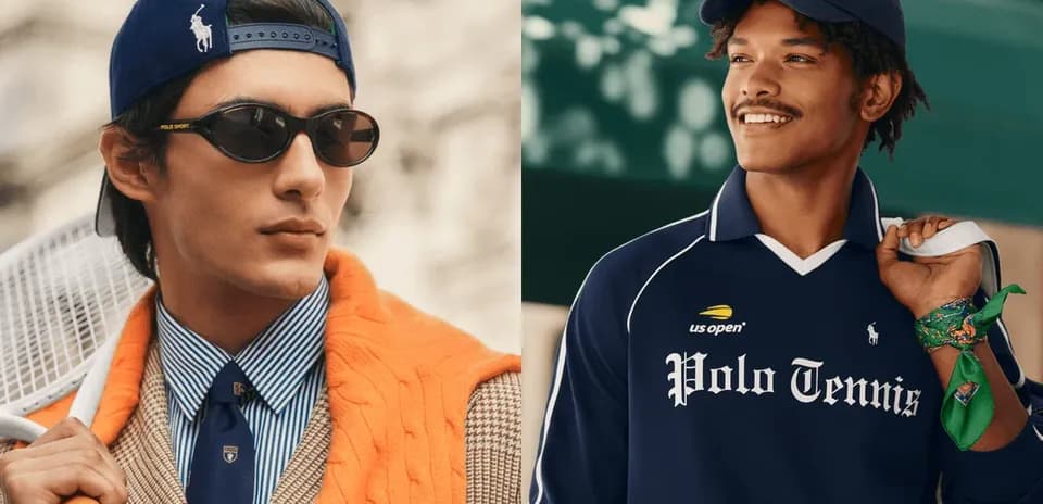 Deux hommes en vêtements de tennis avec accessoires