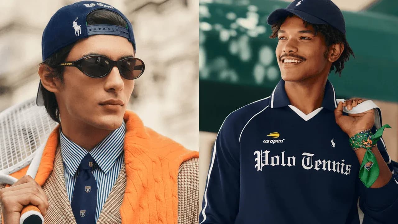 Deux hommes en vêtements de tennis avec accessoires