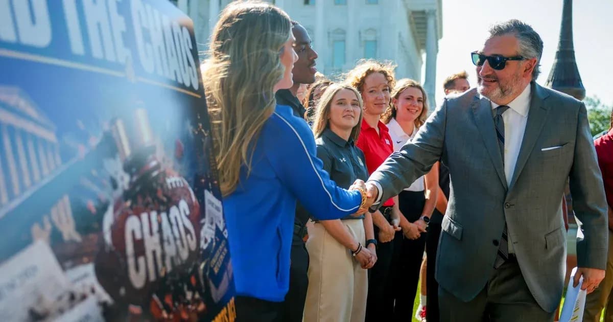 Person shaking hands at a public event