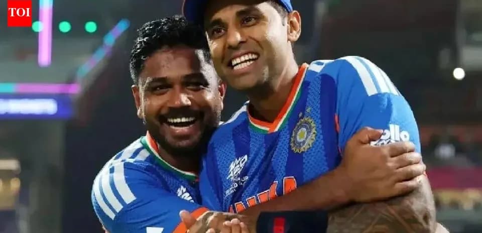 Deux joueurs de cricket célébrant après un match