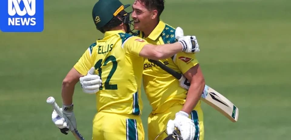 Joueurs australiens célébrant une réussite lors d'un match