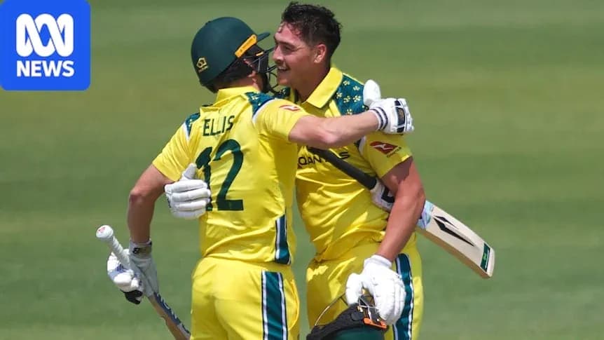 Joueurs australiens célébrant une réussite lors d'un match