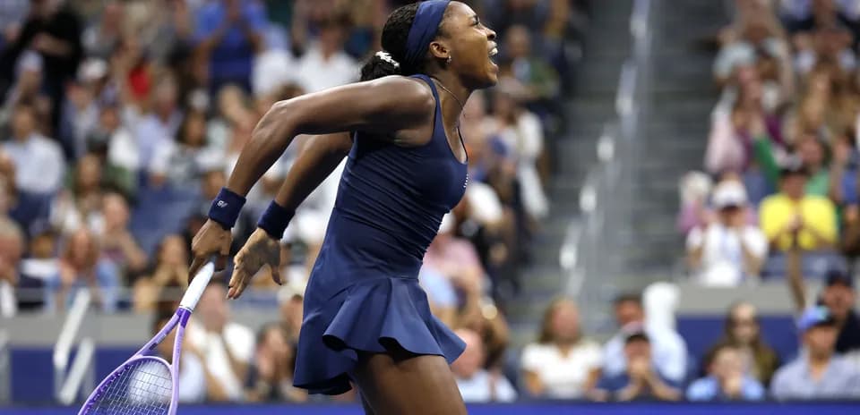 Joueuse de tennis célébrant un point au US Open