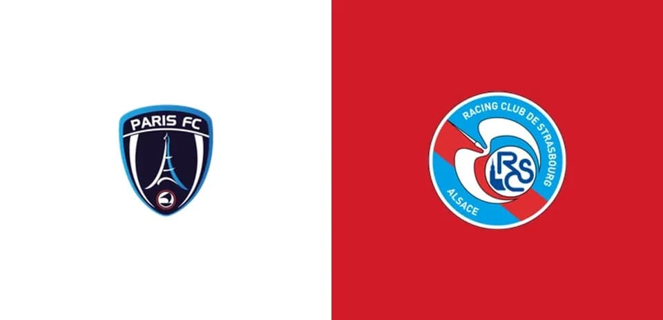 Logos de Paris FC et Racing Club de Strasbourg