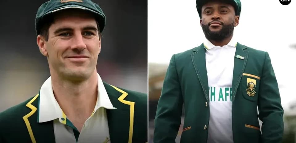 Joueurs australien et sud-africain en tenue officielle