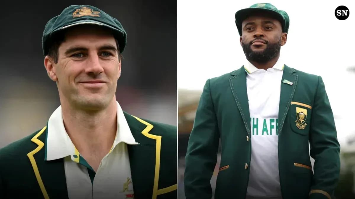 Joueurs australien et sud-africain en tenue officielle