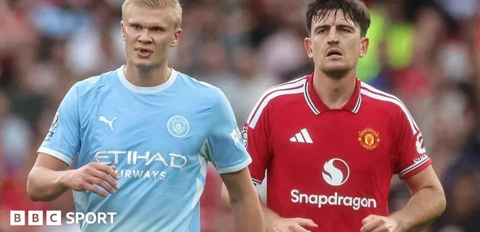 Joueurs de Manchester City et Manchester United sur le terrain