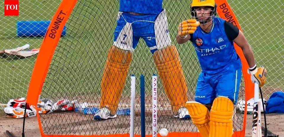 Joueur de cricket en train de s'entraîner au batting