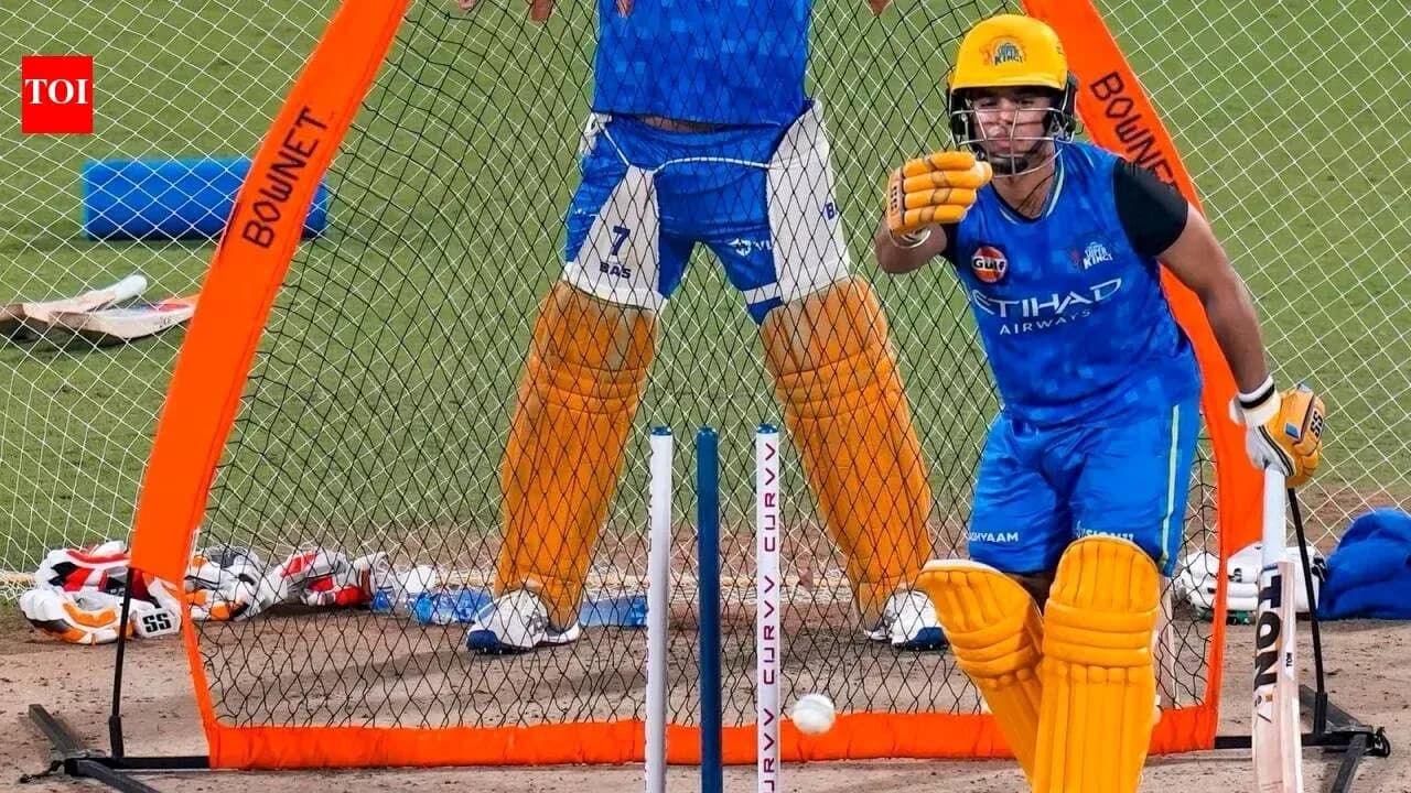 Joueur de cricket en train de s'entraîner au batting