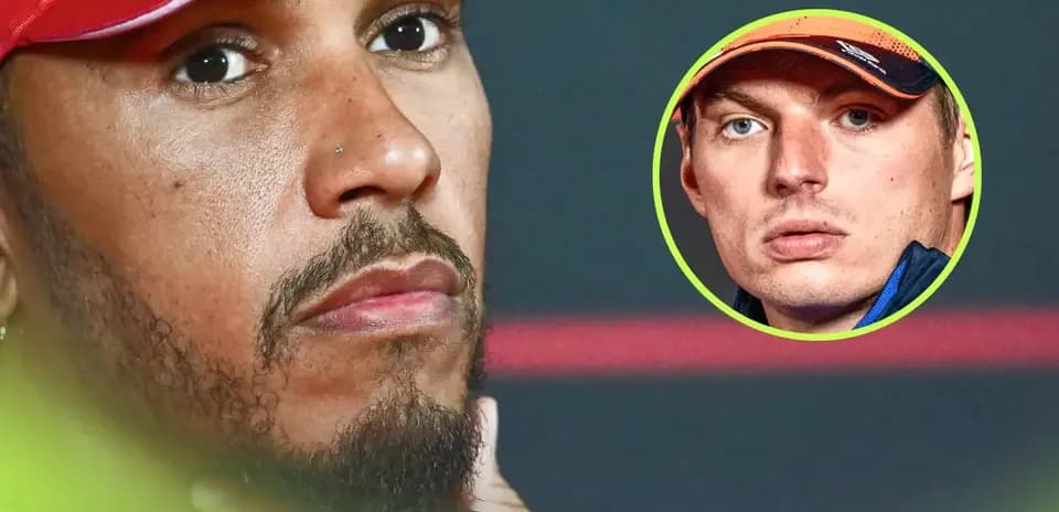 Lewis Hamilton looking serious during press conference