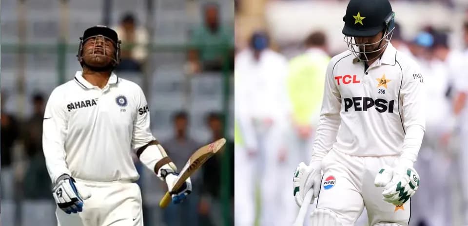 Joueurs de cricket indien et pakistanais marchant hors du terrain