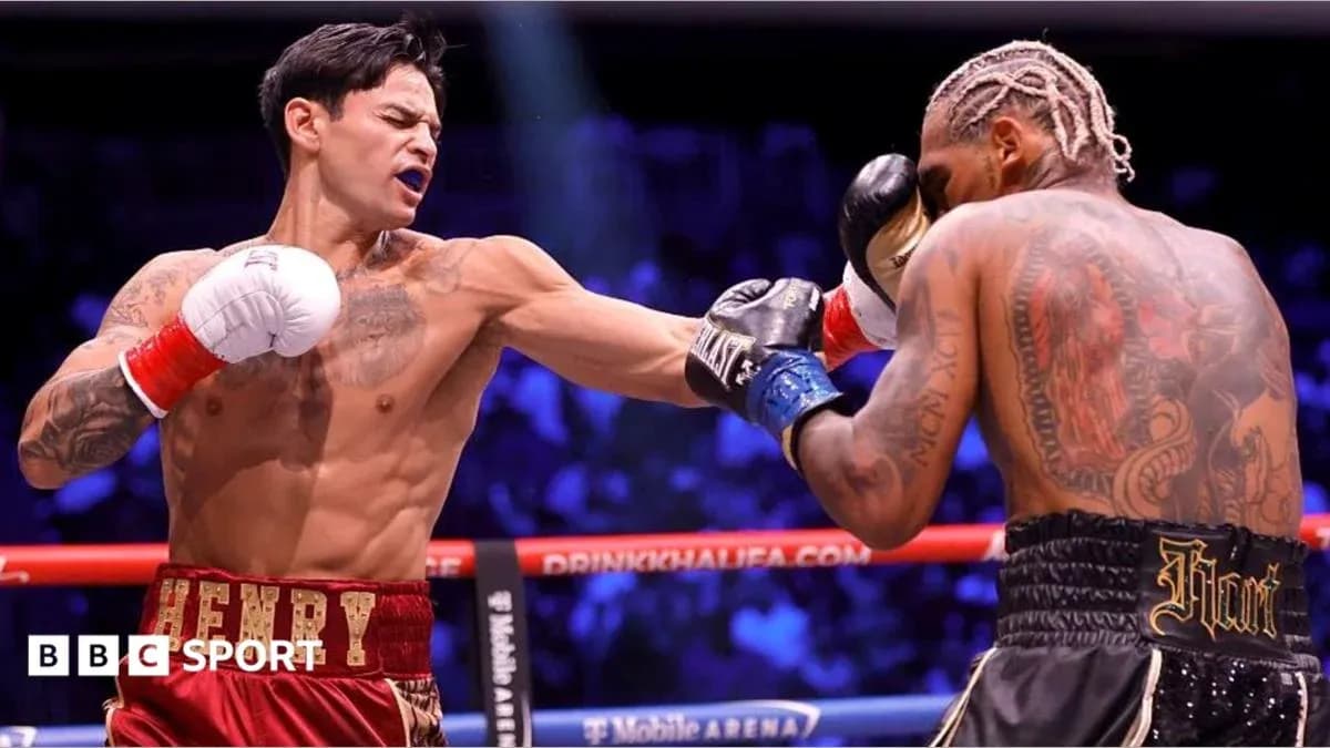 Boxer delivering a punch during a match