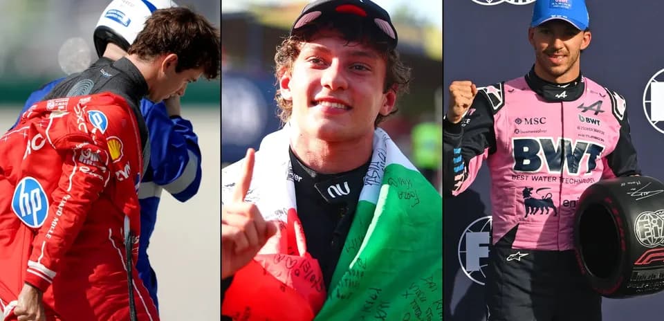 Trois pilotes de Formule 1 célébrant leurs performances