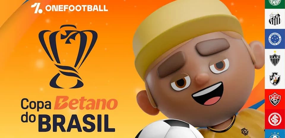 Mascotte avec un ballon de football pour la Copa do Brasil