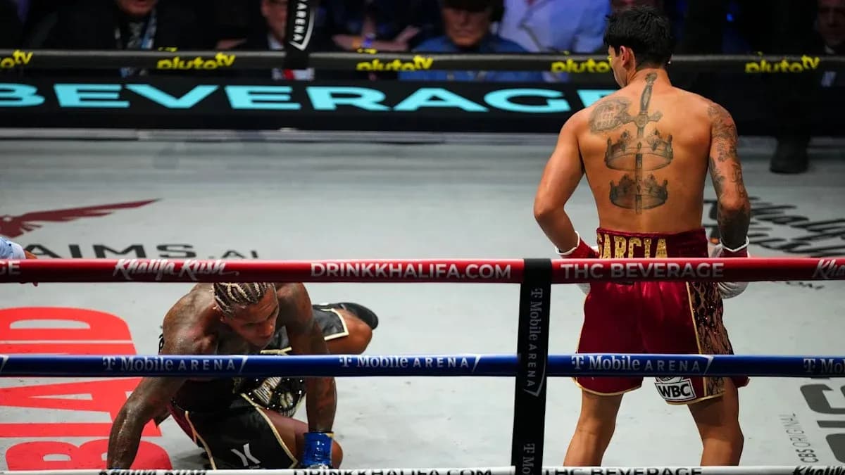 Boxer on the canvas after being knocked down
