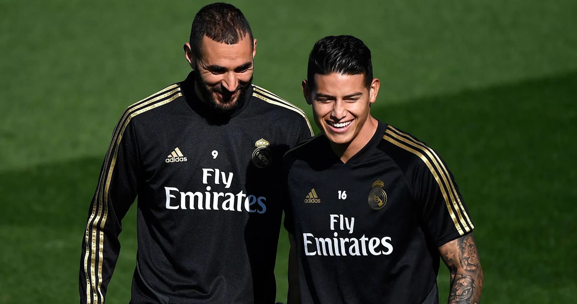 Deux joueurs de Real Madrid lors d'un entraînement